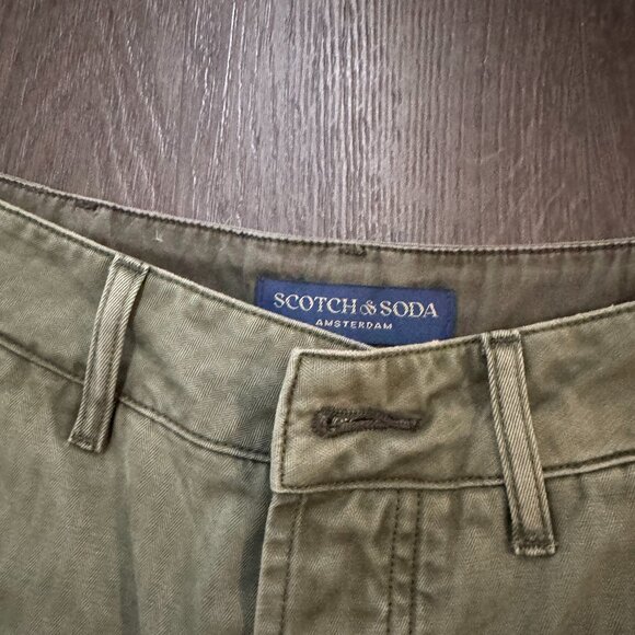 Scotch & Soda The Pip Utility Chino Military Green with flower embroidery 26/32 - Picture 5 of 15